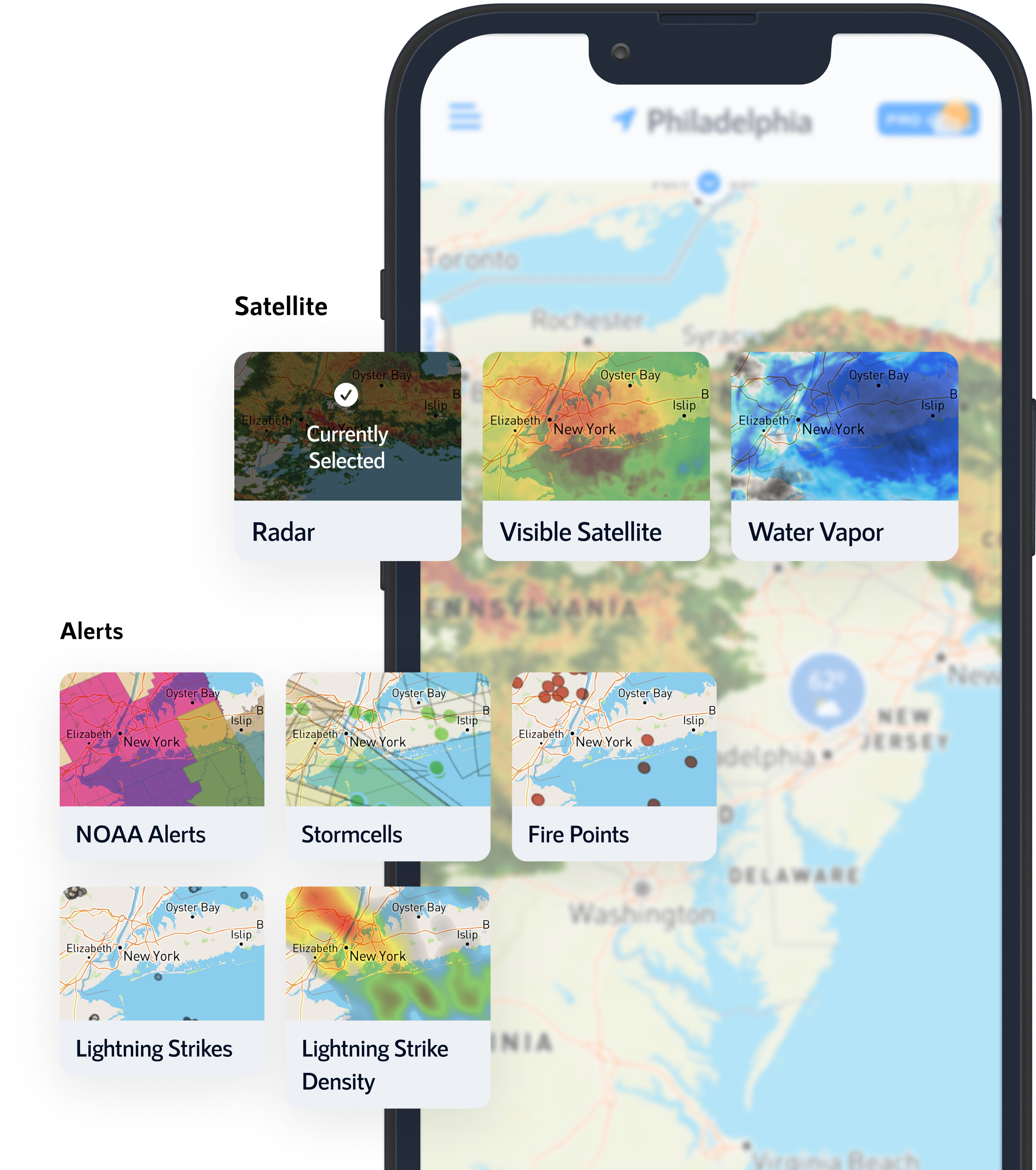 iPhone with NOAA Live Weather Radar