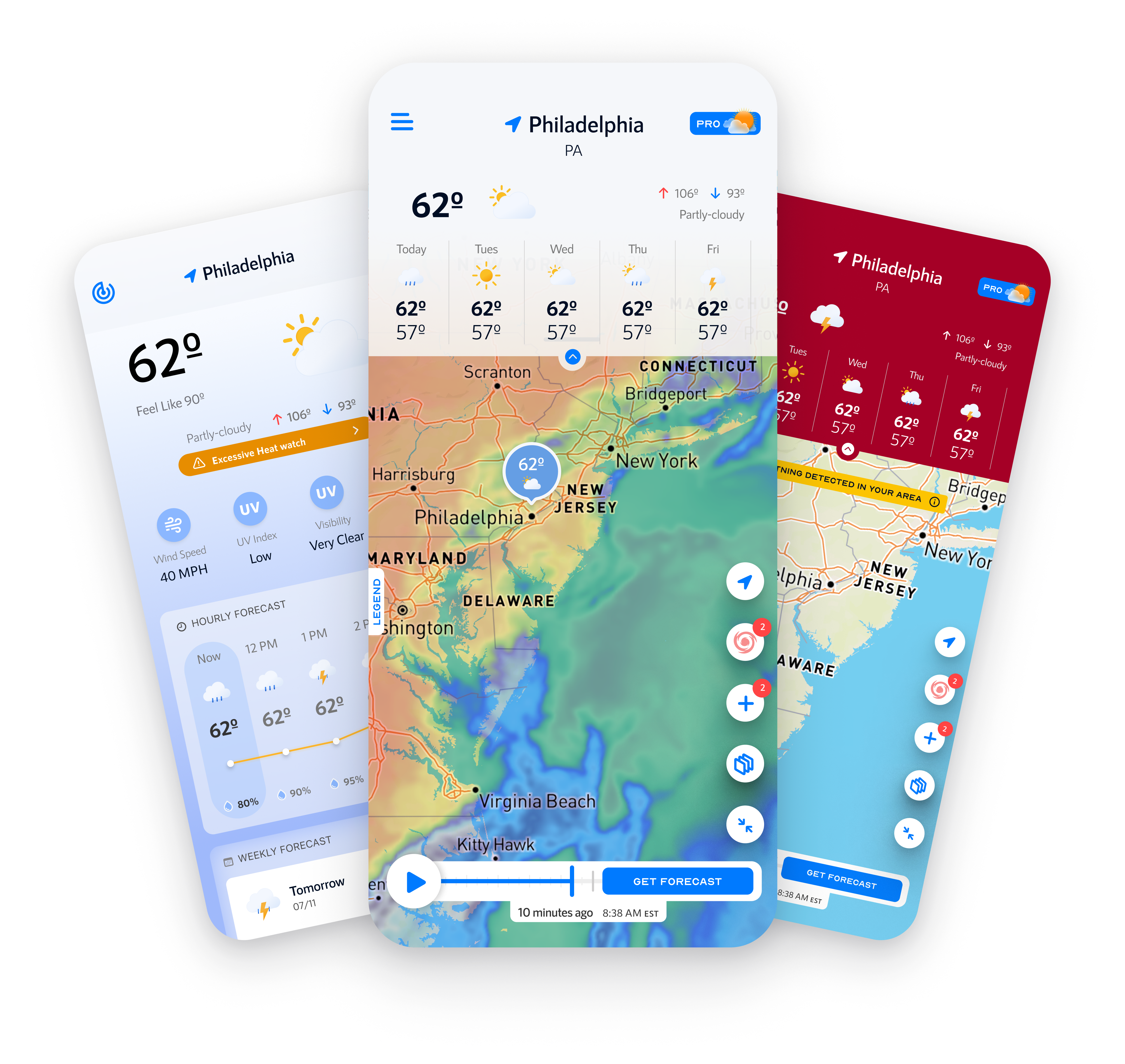 phones with NOAA Live Weather Radar app